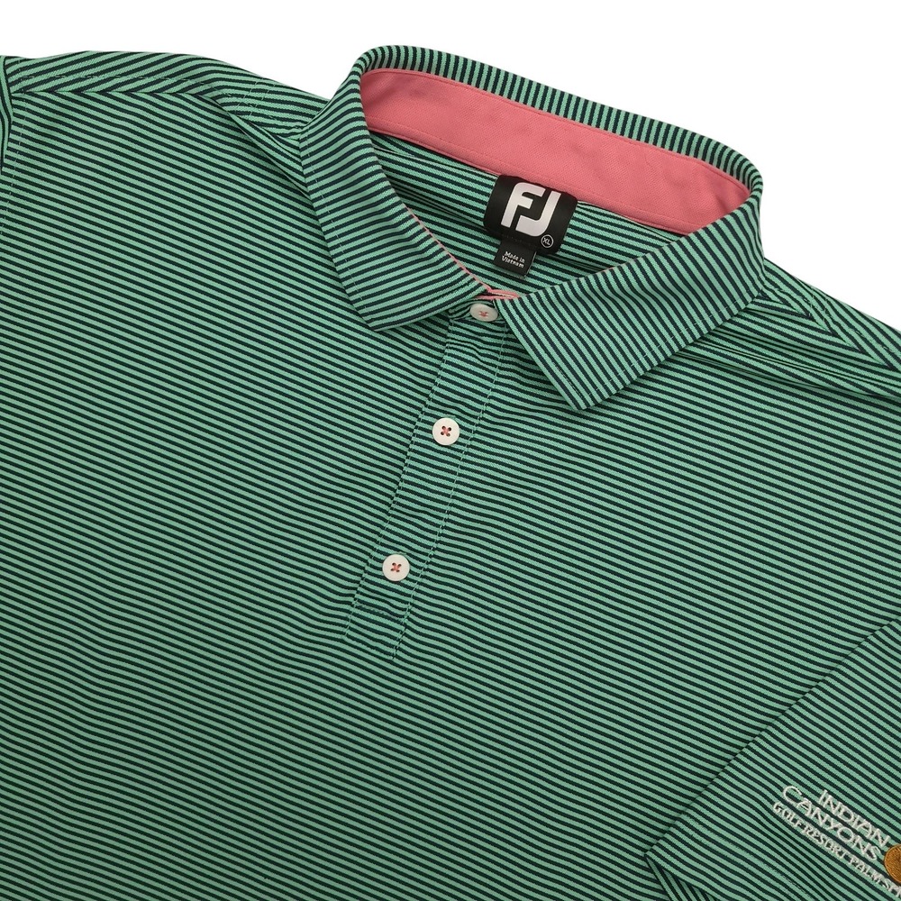 FootJoy Polo Shirt Mens XL Green Indian Canyons Golf Performance Stretch Top